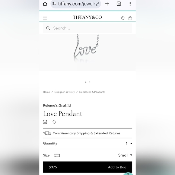 Tiffany Paloma's Graffiti Love Pendant - Picture 3 of 3